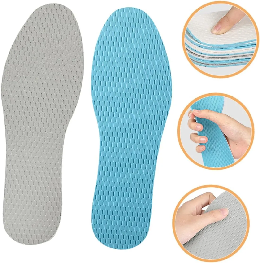 1 Pair Breathable Shoe Insoles for Men and Women Comfortable and Cuttable Shoe Pads for Daily Walking and Sports Lightweight Supportive Inserts for Hiking and Running