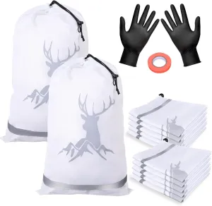 12 Pack for Hunting,Hunting Game Bags with Reflective Strips,Reusable Waterproof Caribou Game Bag 20" x 30" -Big Game Bag for Elk Caribou