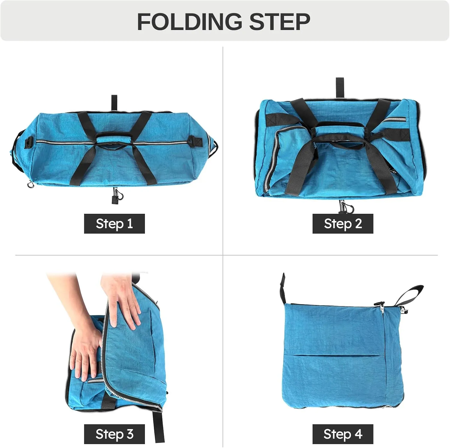 120L 31" Foldable Duffle Bag with Shoe Compartment,Lightweight Water Resistant Packable Travel Bag,Blue