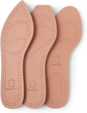 1Pair Breathable Cowhide Insoles for Women High Heel Cushions Flat Shoes Insoles Absorbing Shoe Pads for Comfort Support