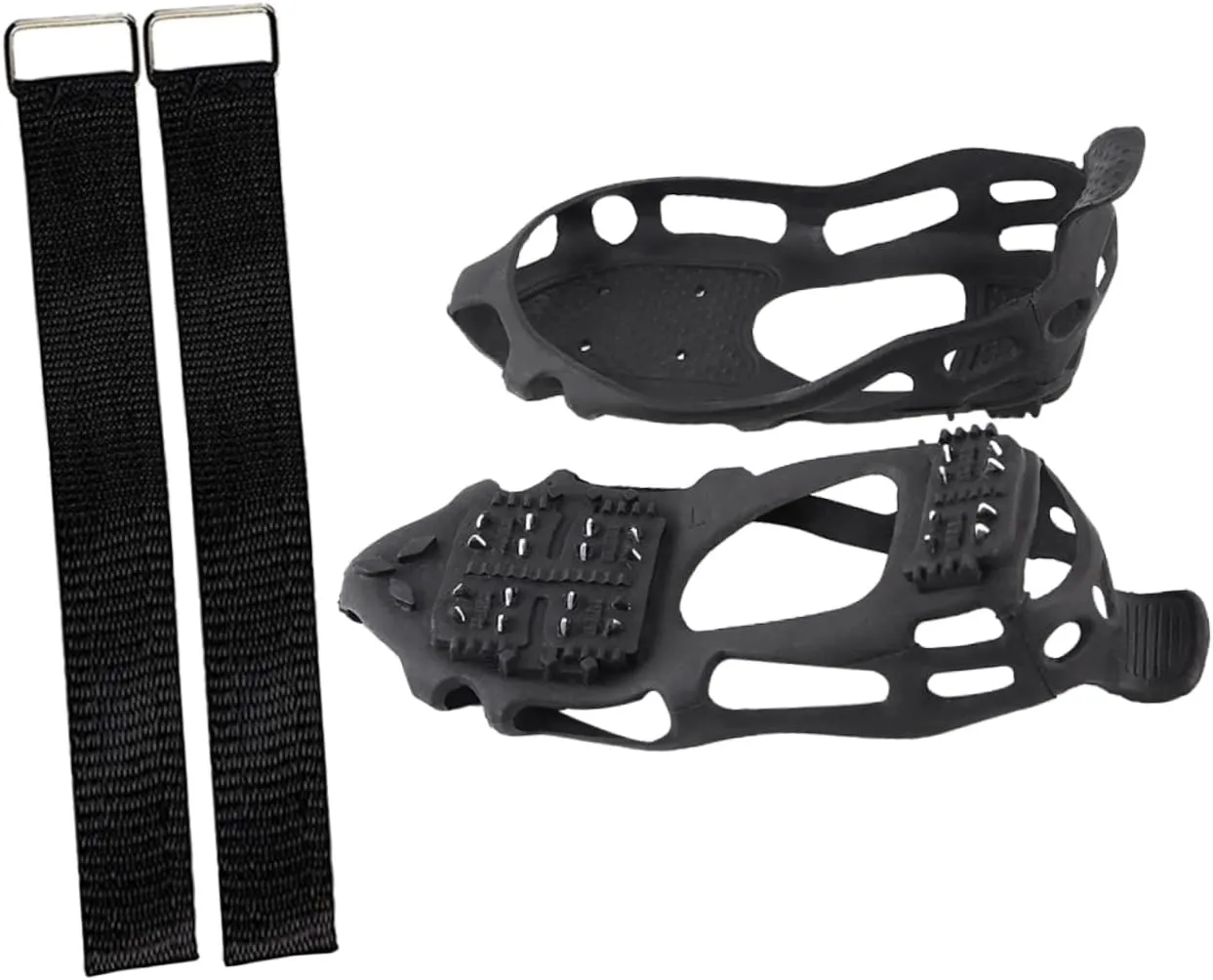 1set Tooth Ice Crampons for Shoes Snow Grippers for Hiking Climbing Winter Activities Lightweight Portable Traction Cleats Non-Slip Shoe Covers for Enhanced Stability