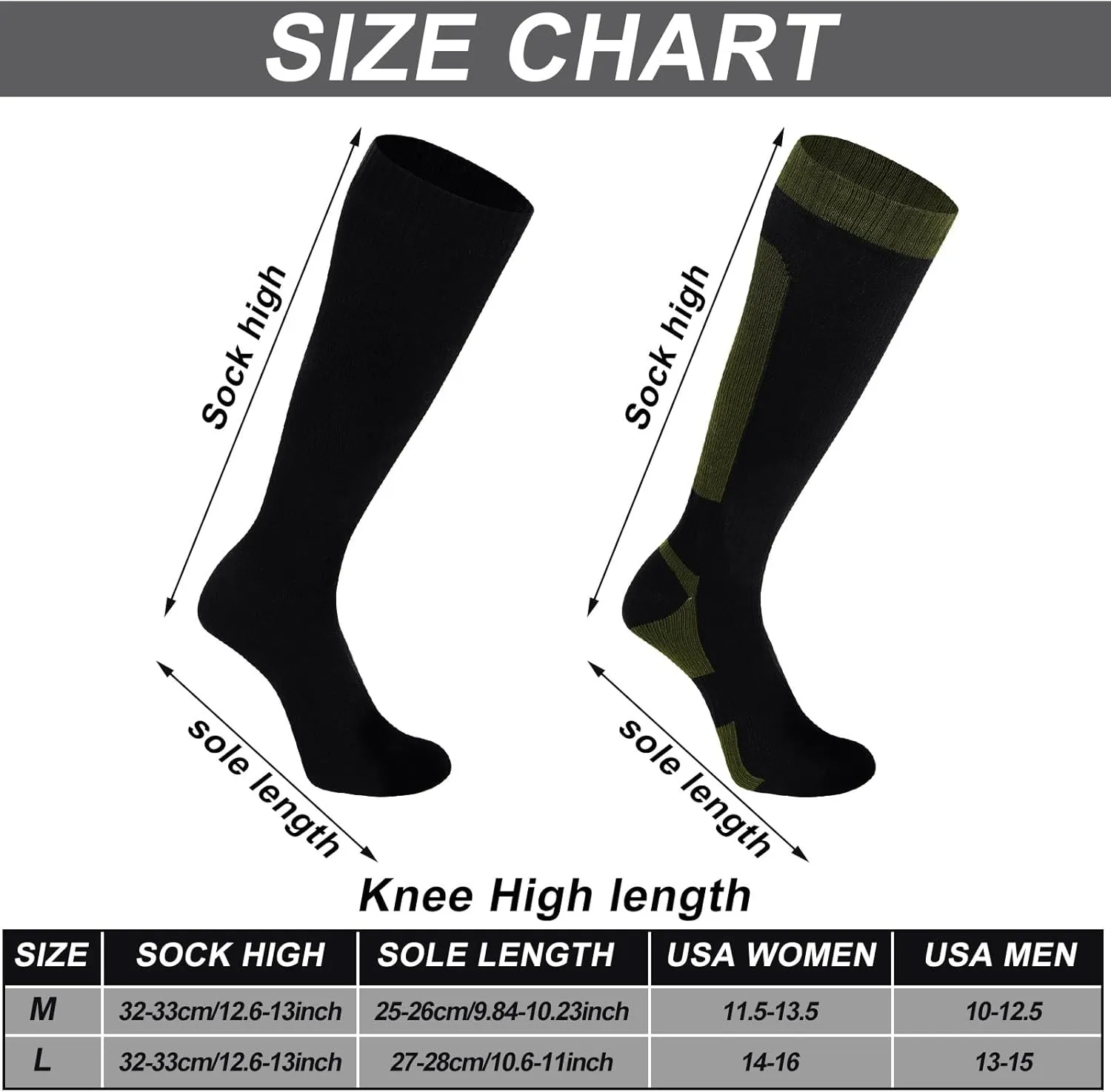 2 Pairs Knee High Waterproof Socks Women for Men Breathable Outdoor Wading Socks for Hiking Fishing Skiing