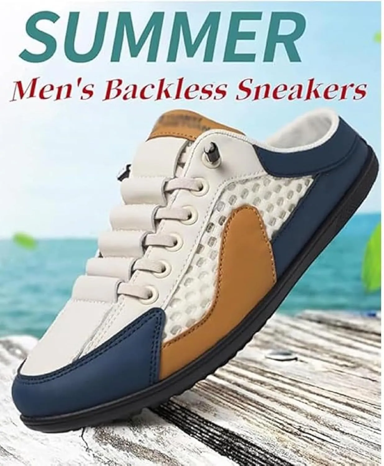 2024 New Men Slip on Mule Sneakers Men Slippers Casual Sports Shoes Low Top Baotou Half Drag Sneakers for Men, Fashionable Mens Slip On Shoes for Spring Summer