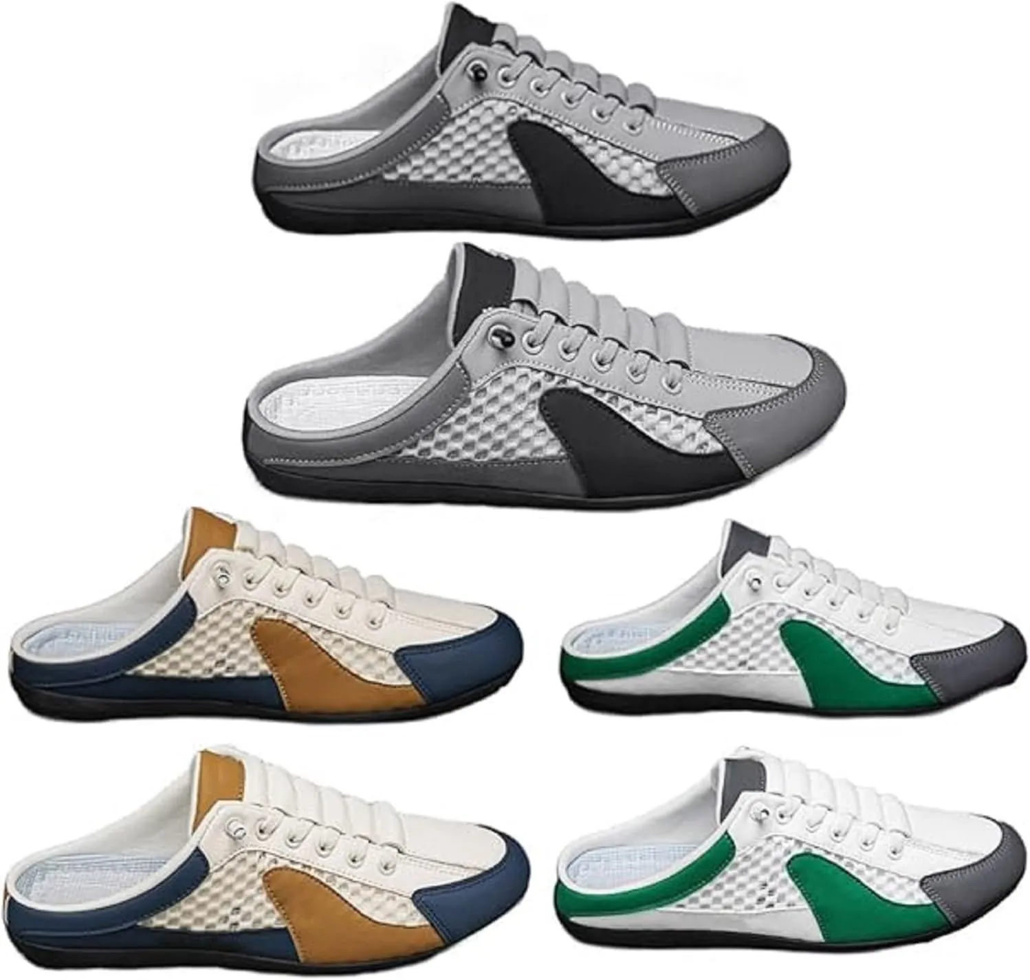 2024 New Men Slip on Mule Sneakers Men Slippers Casual Sports Shoes Low Top Baotou Half Drag Sneakers for Men, Fashionable Mens Slip On Shoes for Spring Summer