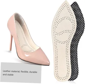 2Pairs Sweat High Heel Insoles Breathable Cowhide Shoe Inserts for Comfort and Freshness for High Heels Soft and Lightweight Design Fit for Women