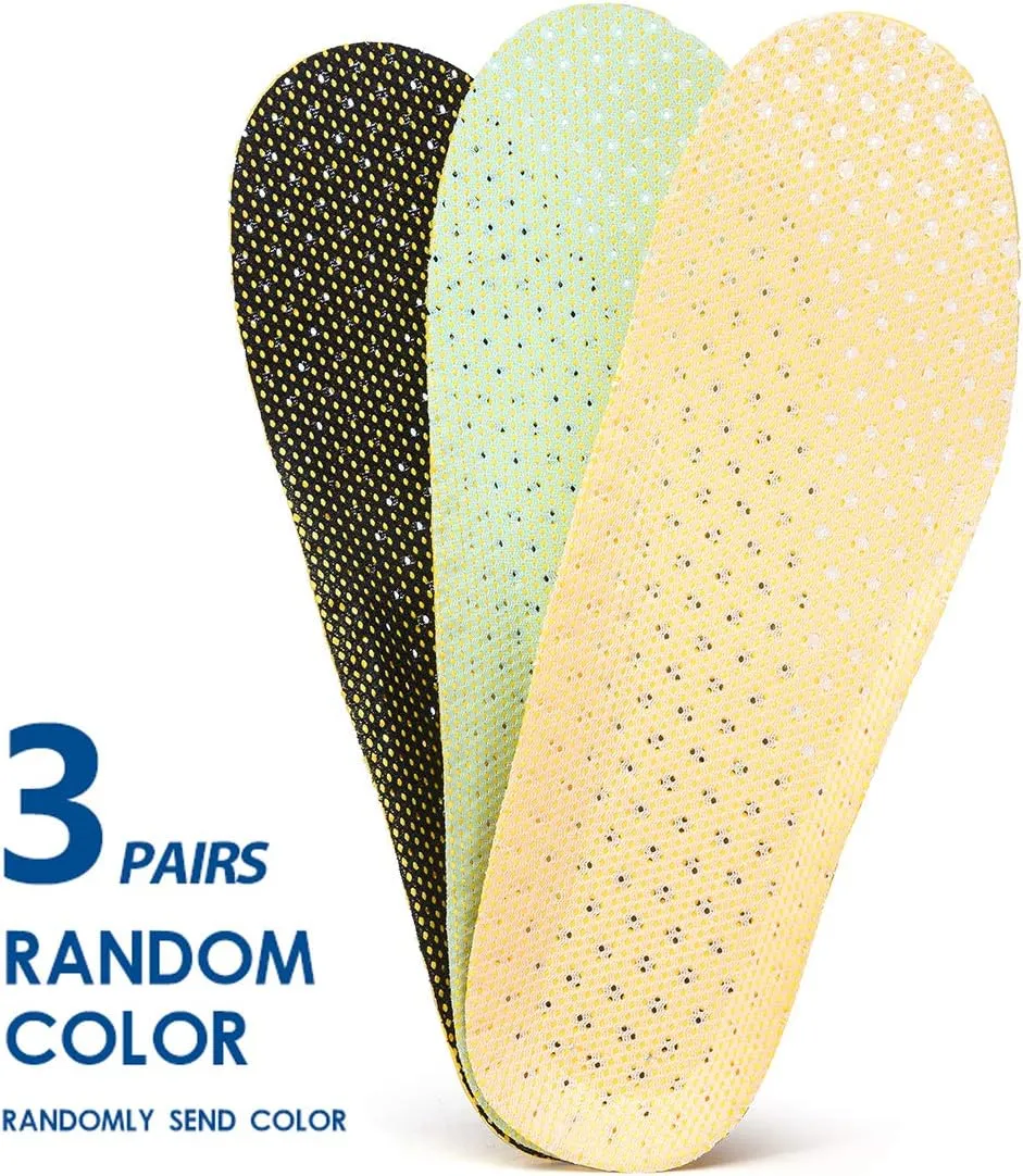 3 Pairs Breathable Water Sports Shoes Inserts Replacement Insoles for Men (US8-11)