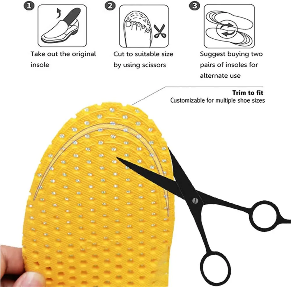 3 Pairs Breathable Water Sports Shoes Inserts Replacement Insoles for Men (US8-11)