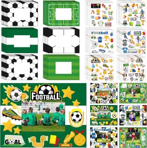 30 Sets Soccer Picture Frame Craft Kit Sport Themed Photo Frame DIY Paper Craft with Stickers for Classroom Fun Home Activities Athletes Coaches Teams Gifts