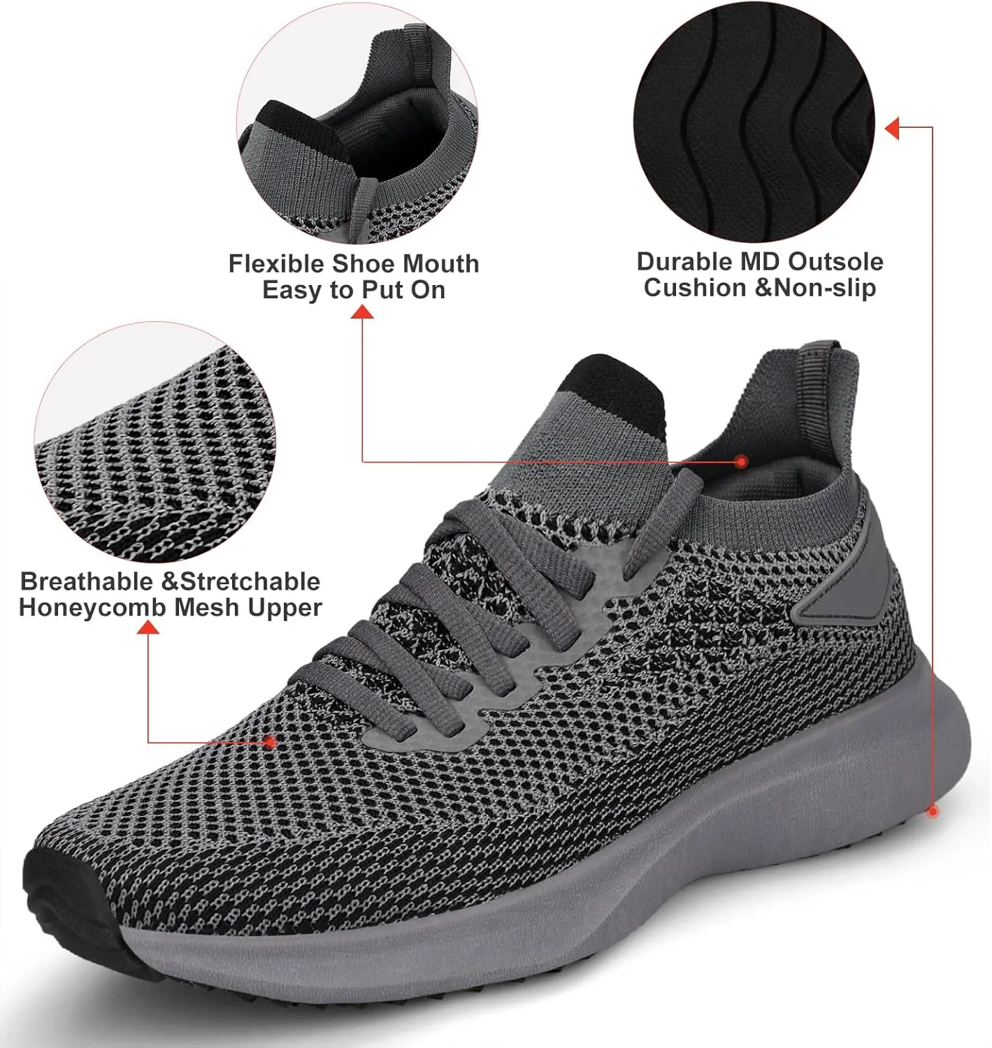 Abboos Women's Non Slip Gym Workout Shoes, Lightweight Breathable Tennis Shoes, Mesh Walking Sneakers