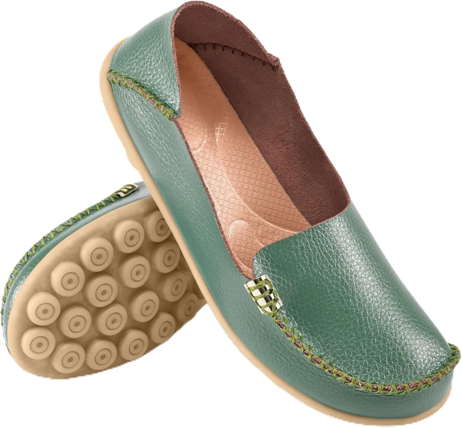 Ablanczoom Womens Loafers Flats Shoes: Comfort Round Toe Slip on Soft Moccasins Dressy Loafer for Driving Walking
