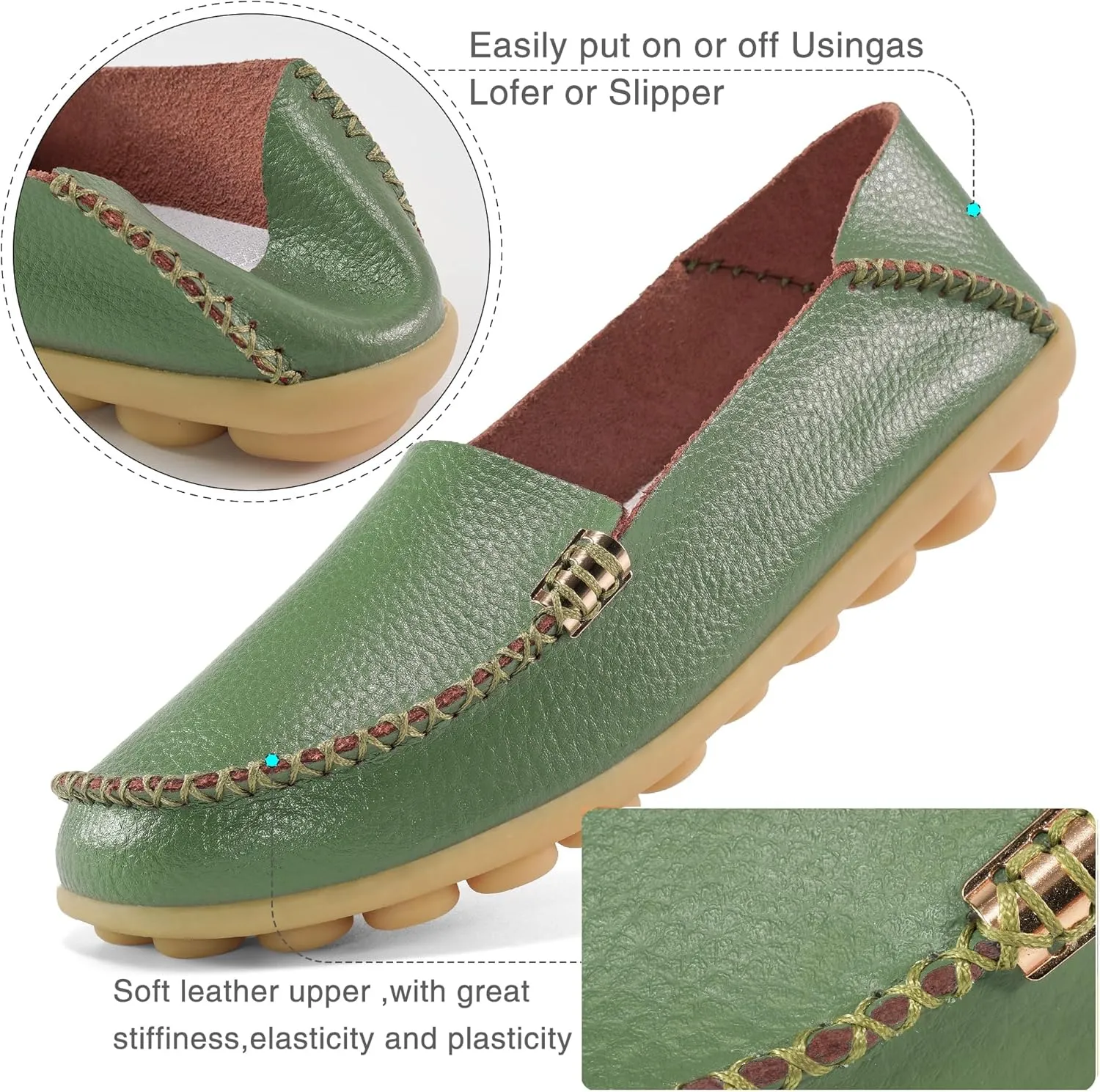 Ablanczoom Womens Loafers Flats Shoes: Comfort Round Toe Slip on Soft Moccasins Dressy Loafer for Driving Walking