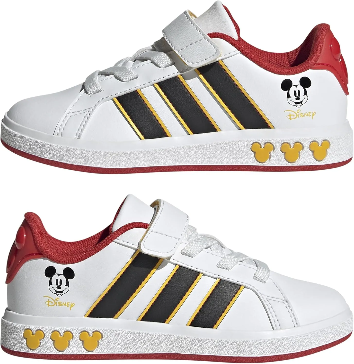 adidas Unisex-Child Disney Grand Court Elastic Lace & Strap Sneaker