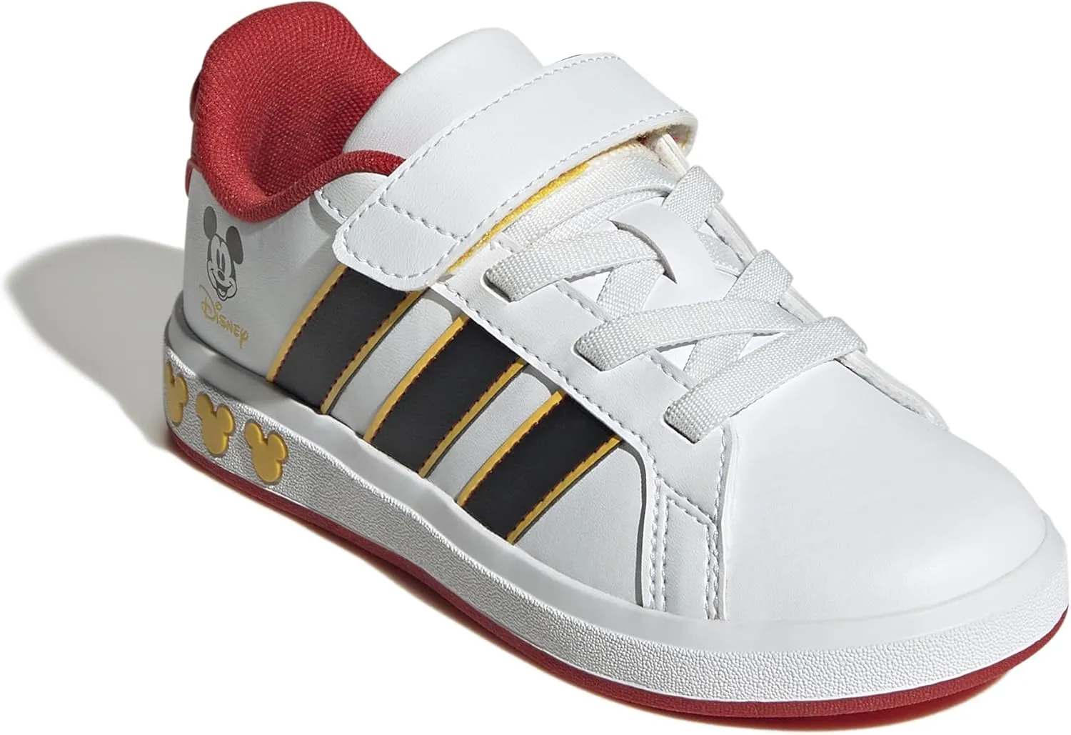 adidas Unisex-Child Disney Grand Court Elastic Lace & Strap Sneaker