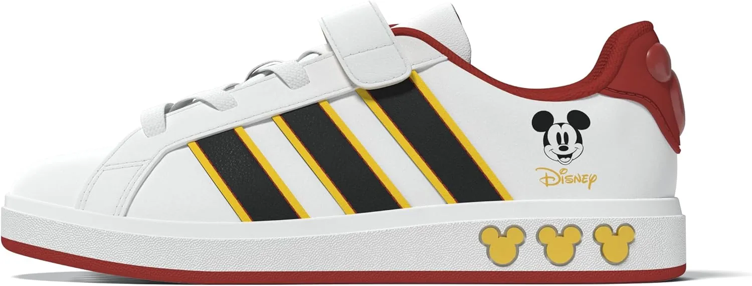 adidas Unisex-Child Disney Grand Court Elastic Lace & Strap Sneaker
