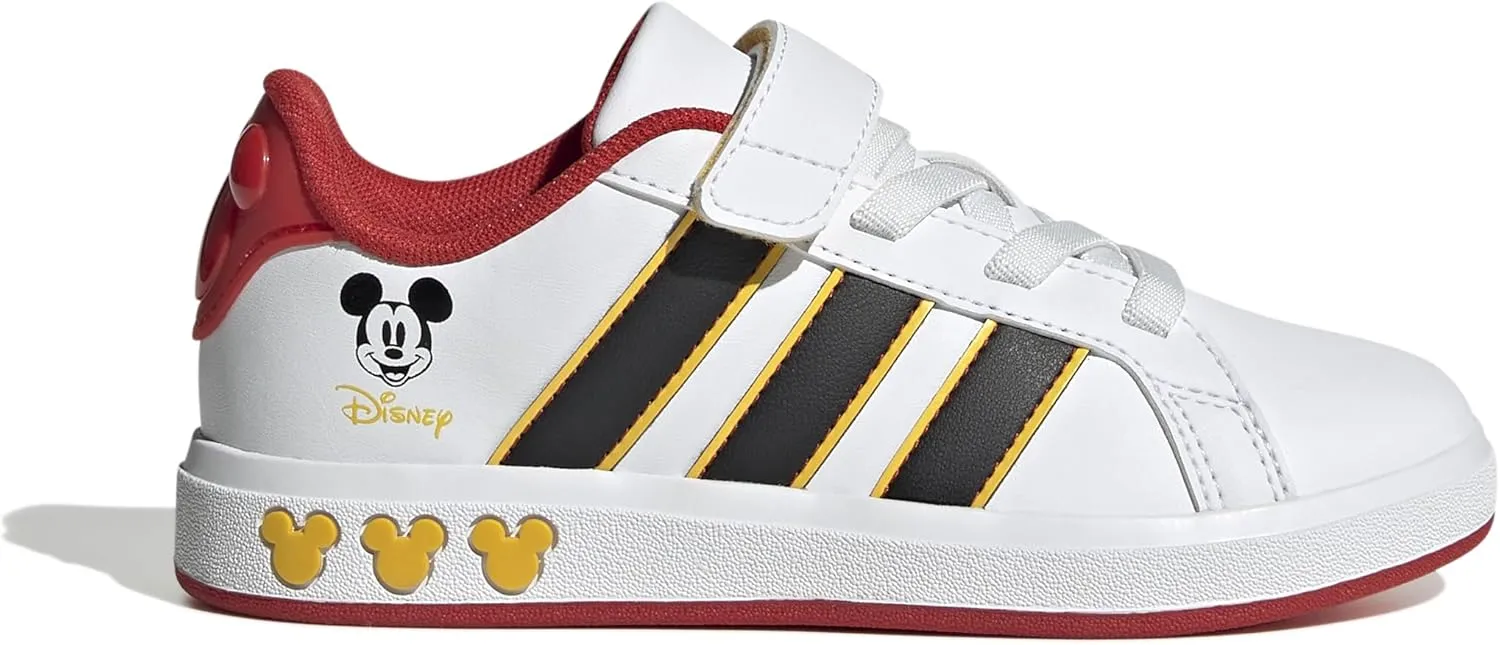 adidas Unisex-Child Disney Grand Court Elastic Lace & Strap Sneaker