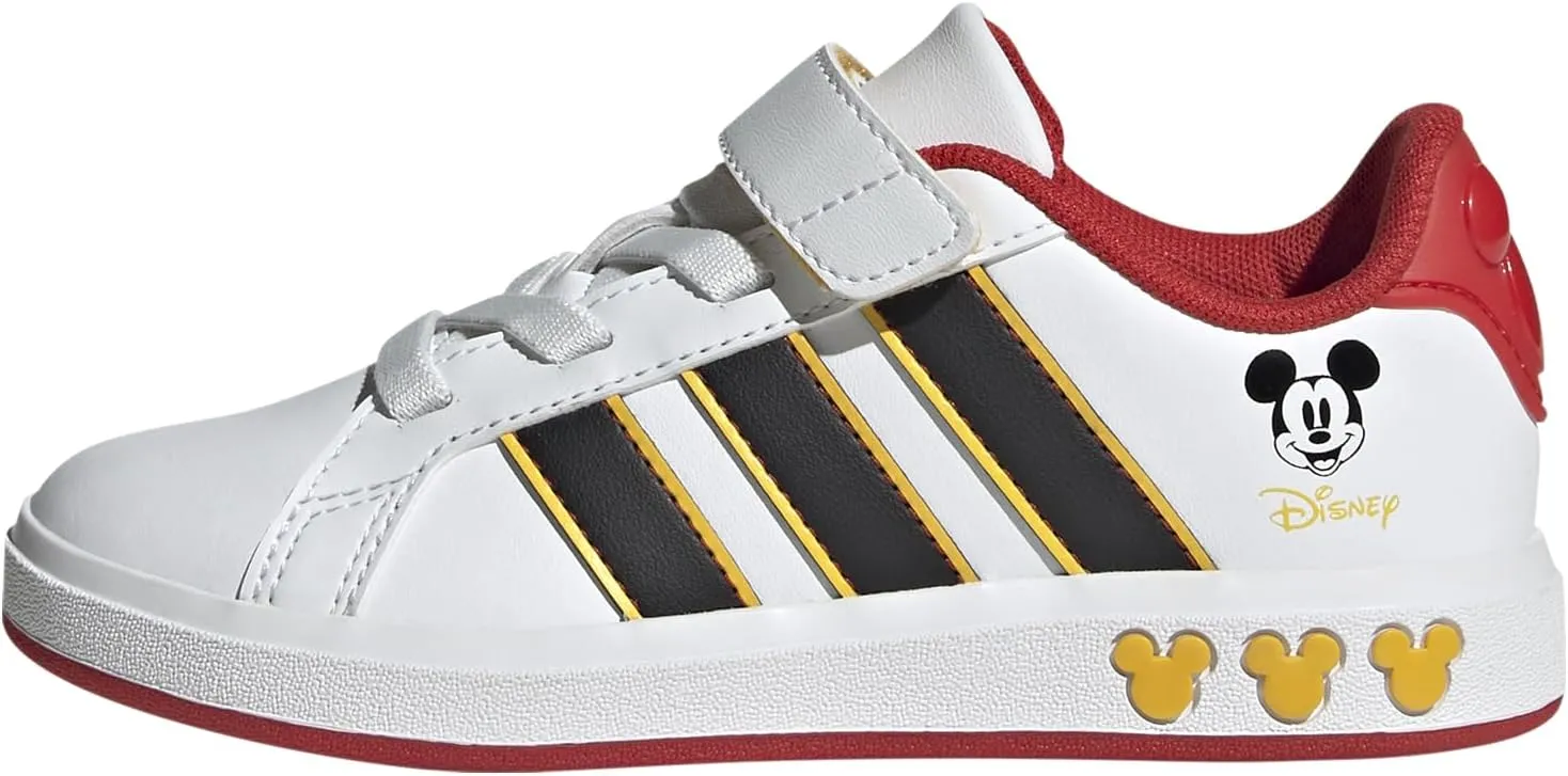 adidas Unisex-Child Disney Grand Court Elastic Lace & Strap Sneaker