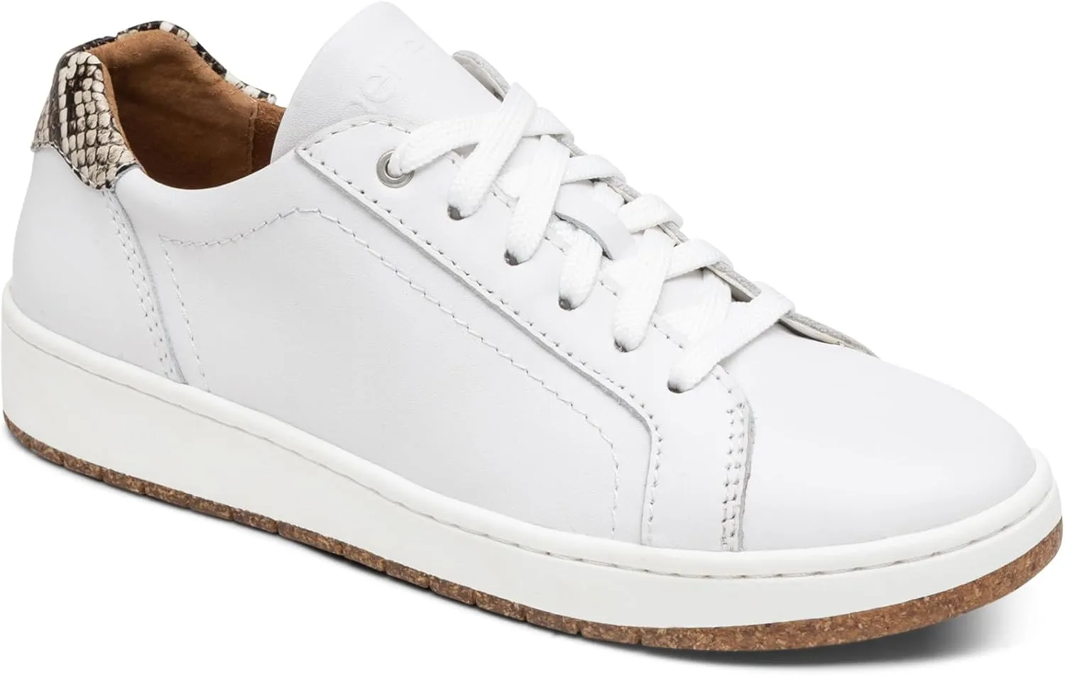 Aetrex Women's Blake Leather Arch Support Orthopedic Sneakers - Neutral Adjustable Lace Up Lightweight Casual Walking Sneakers for Women