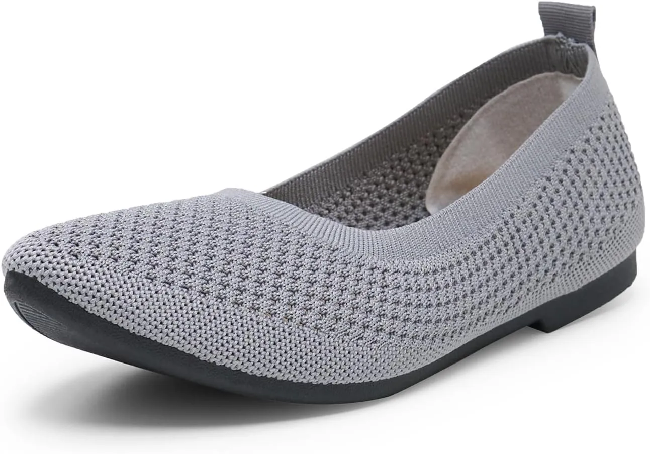 Alexis Leroy Women's Loafer Mesh-Breathable Walking Shoes Slip On Casual Elastic Knit Lightweight Dressy Ballet Shoes