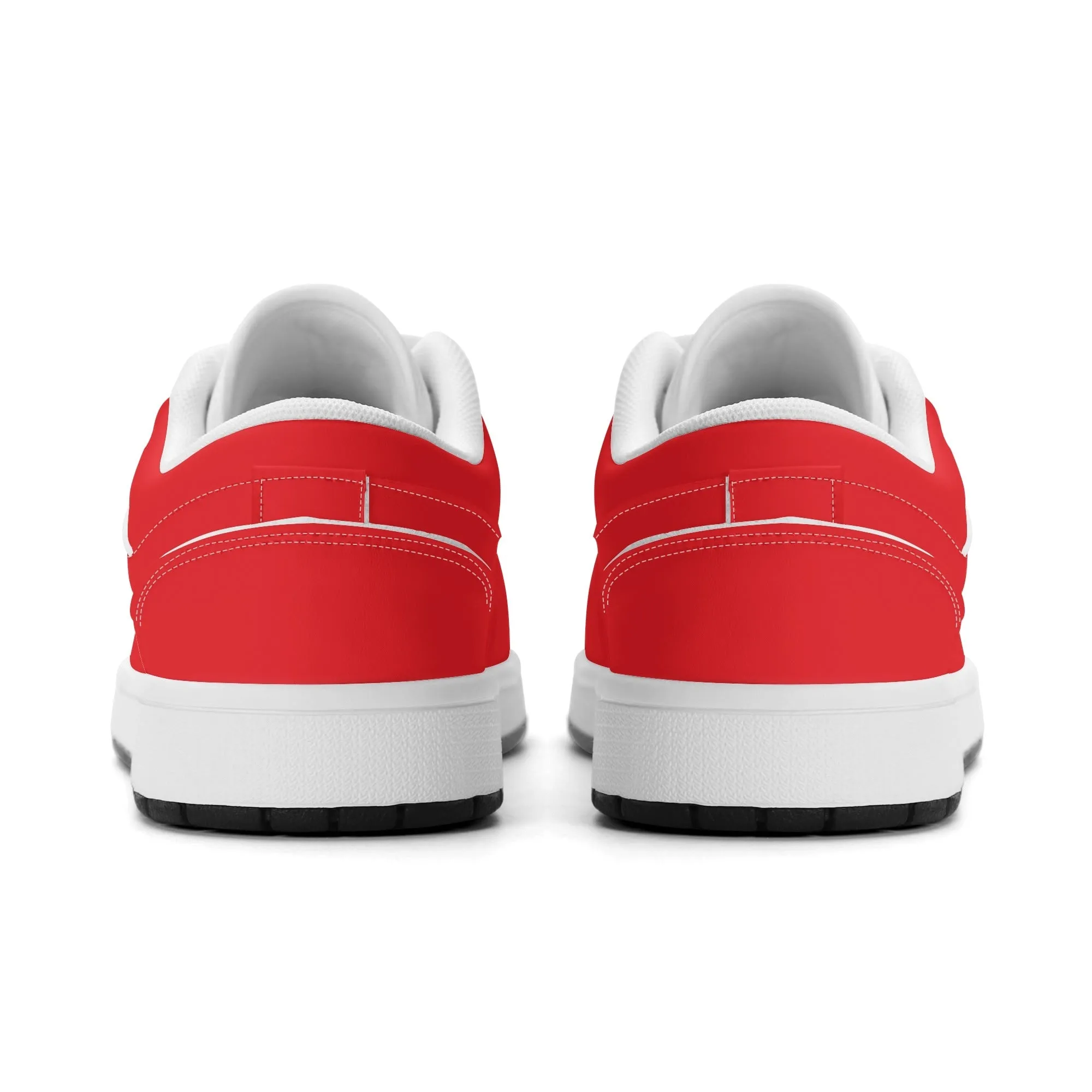 Alizarinrote Low Top Leder Sneaker für Herren