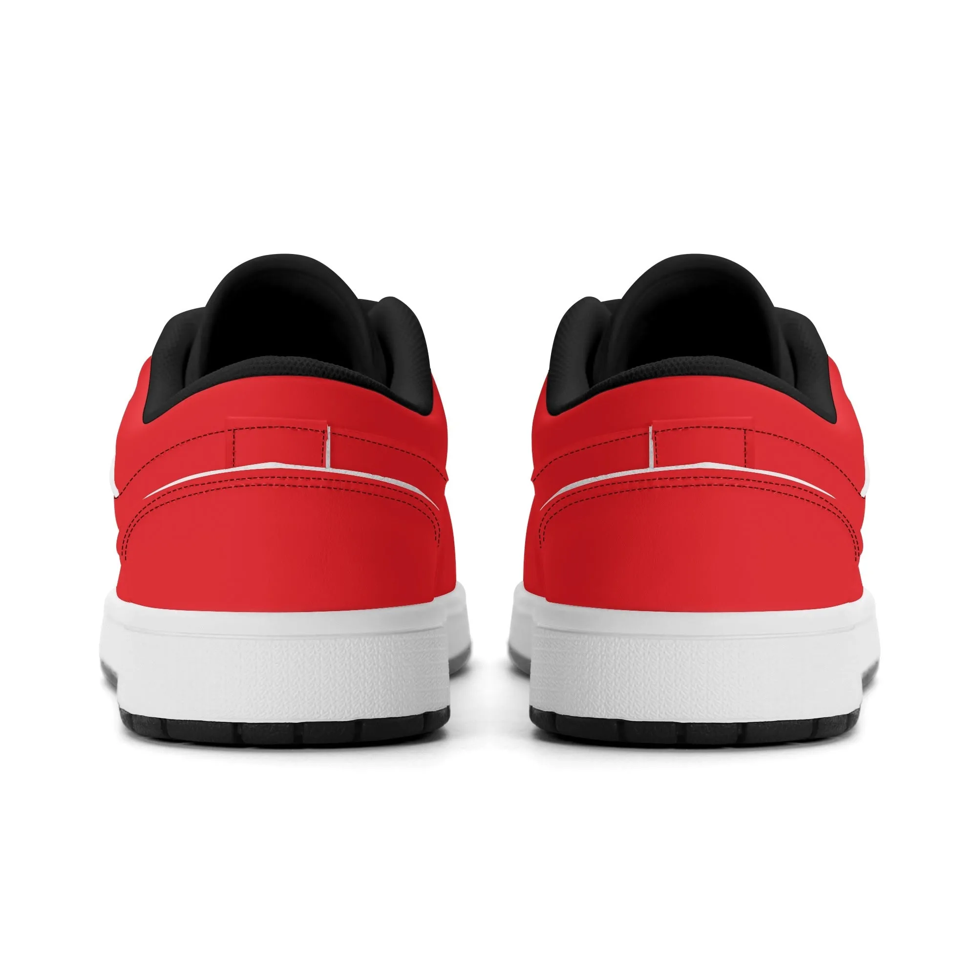 Alizarinrote Low Top Leder Sneaker für Herren