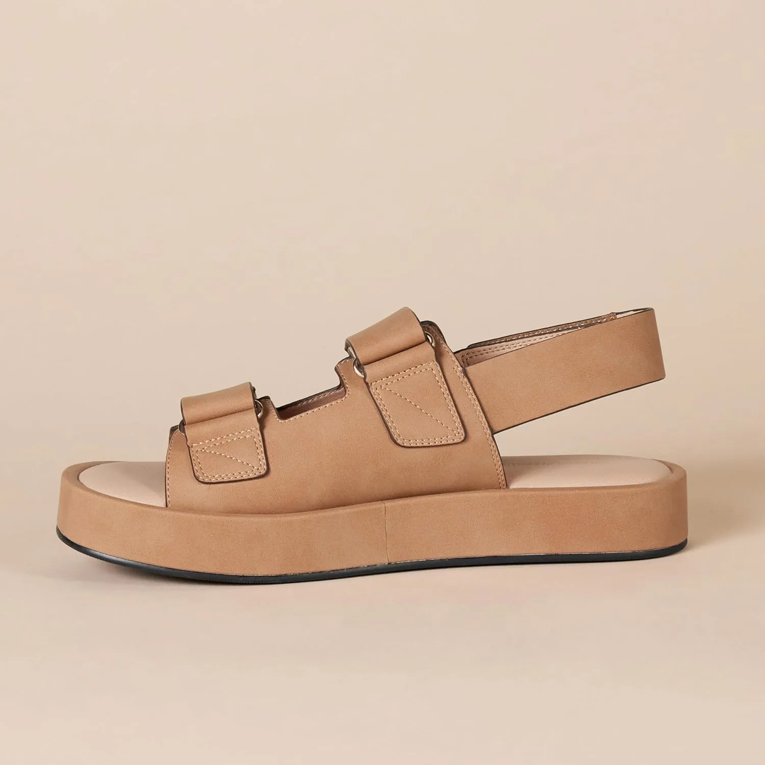 Amazon Essentials Women's Adjustable Triple Strap Flat Platform Sandal