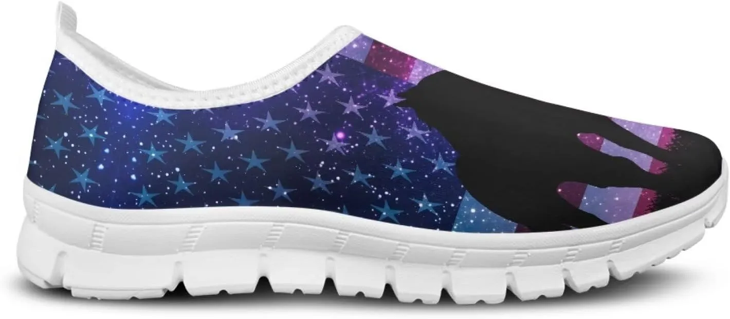American Flag Men's Lightweight Running Walking Shoes Slip On Breathable Gym Sneakers Non Slip Loafer Fashion Workout Shoes SizeUS 5-14