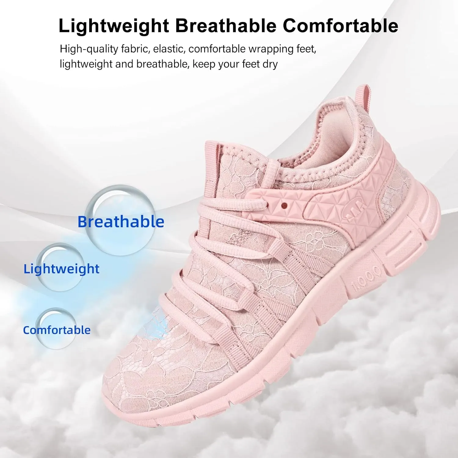 AOE Womens Fashion Walking Running Shoes Ultra Lightweight Breathable Mesh Tennis Shoes Non Slip Athletic Workout Gym Sneakers