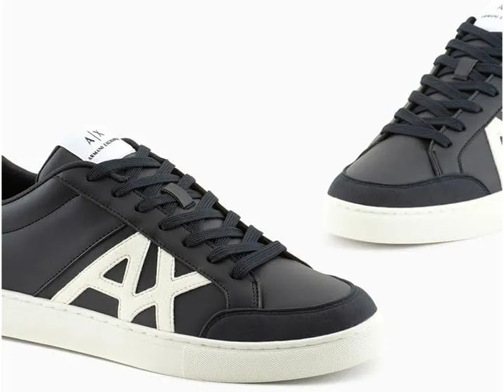 Armani Exchange Men's Suede Logo Low Top Court Sneaker