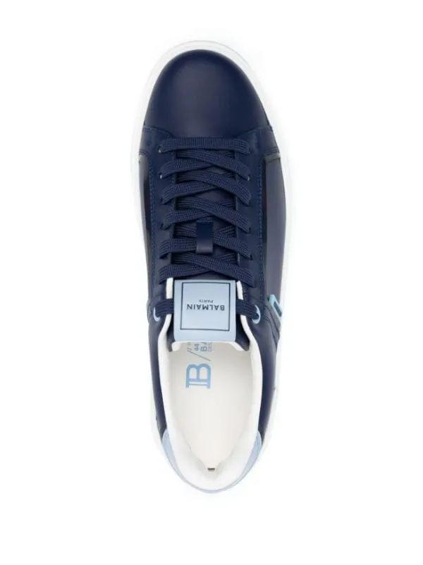 BALMAIN || LOGO-PATCH LOW-TOP SNEAKER