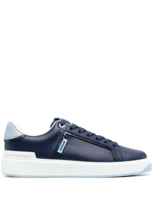 BALMAIN || LOGO-PATCH LOW-TOP SNEAKER