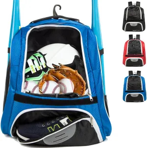 Baseball Bag - Bat Backpack for Baseball, T-Ball & Softball Equipment & Gear for Youth and Adults with Shoe Compartment and Hold Bat, Helmet, Glove and Shoes.