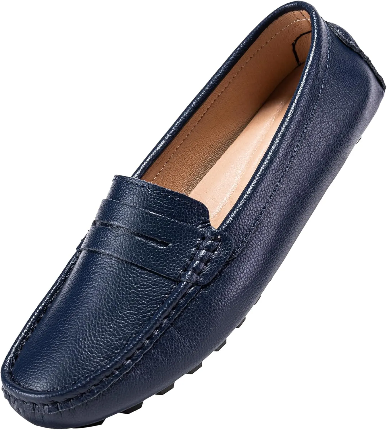 BEAUSEEN Women's Genuine Leather Penny Loafers Classic Driving Moccasins Casual Slip On Comfort Women Loafer Shoes