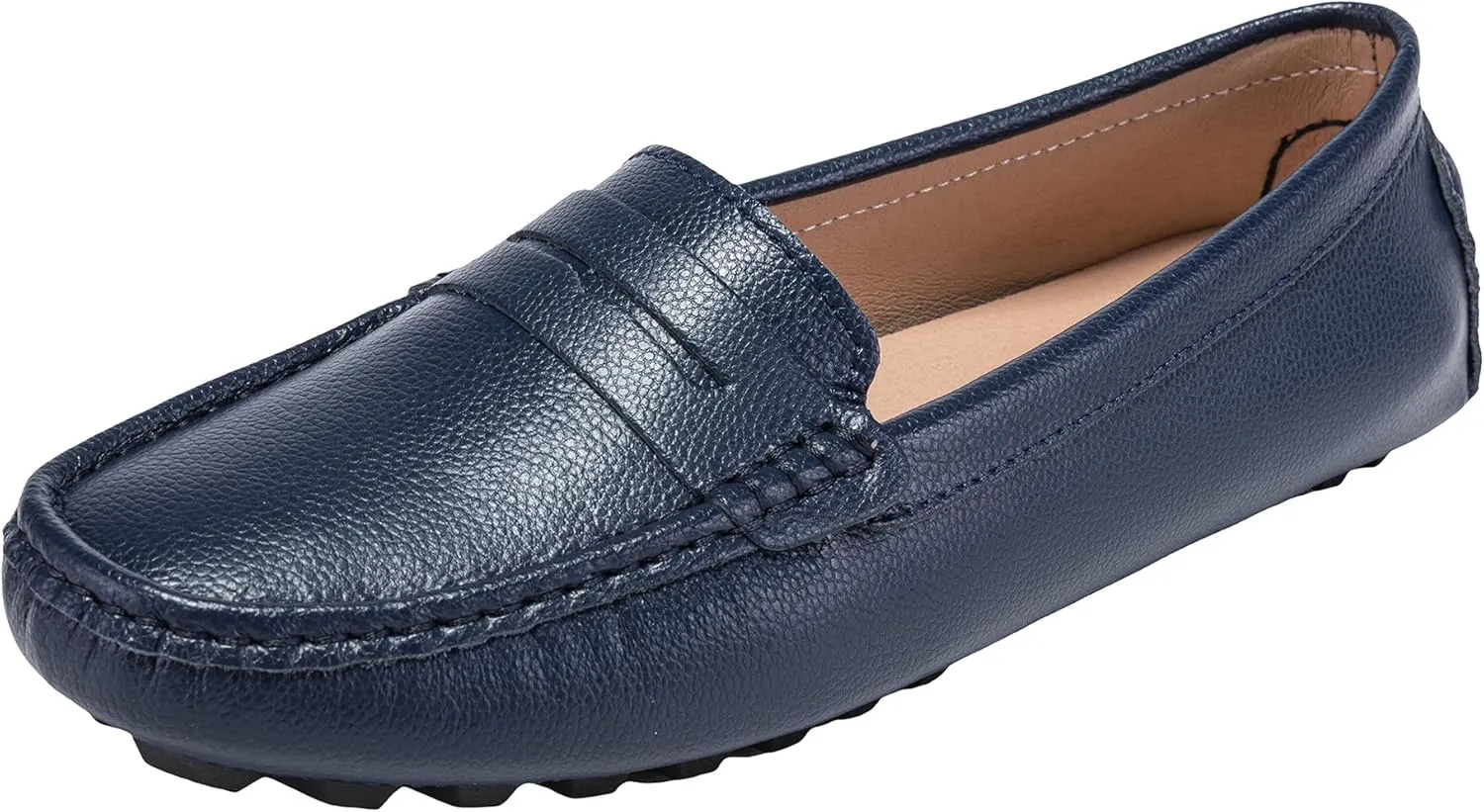 BEAUSEEN Women's Genuine Leather Penny Loafers Classic Driving Moccasins Casual Slip On Comfort Women Loafer Shoes