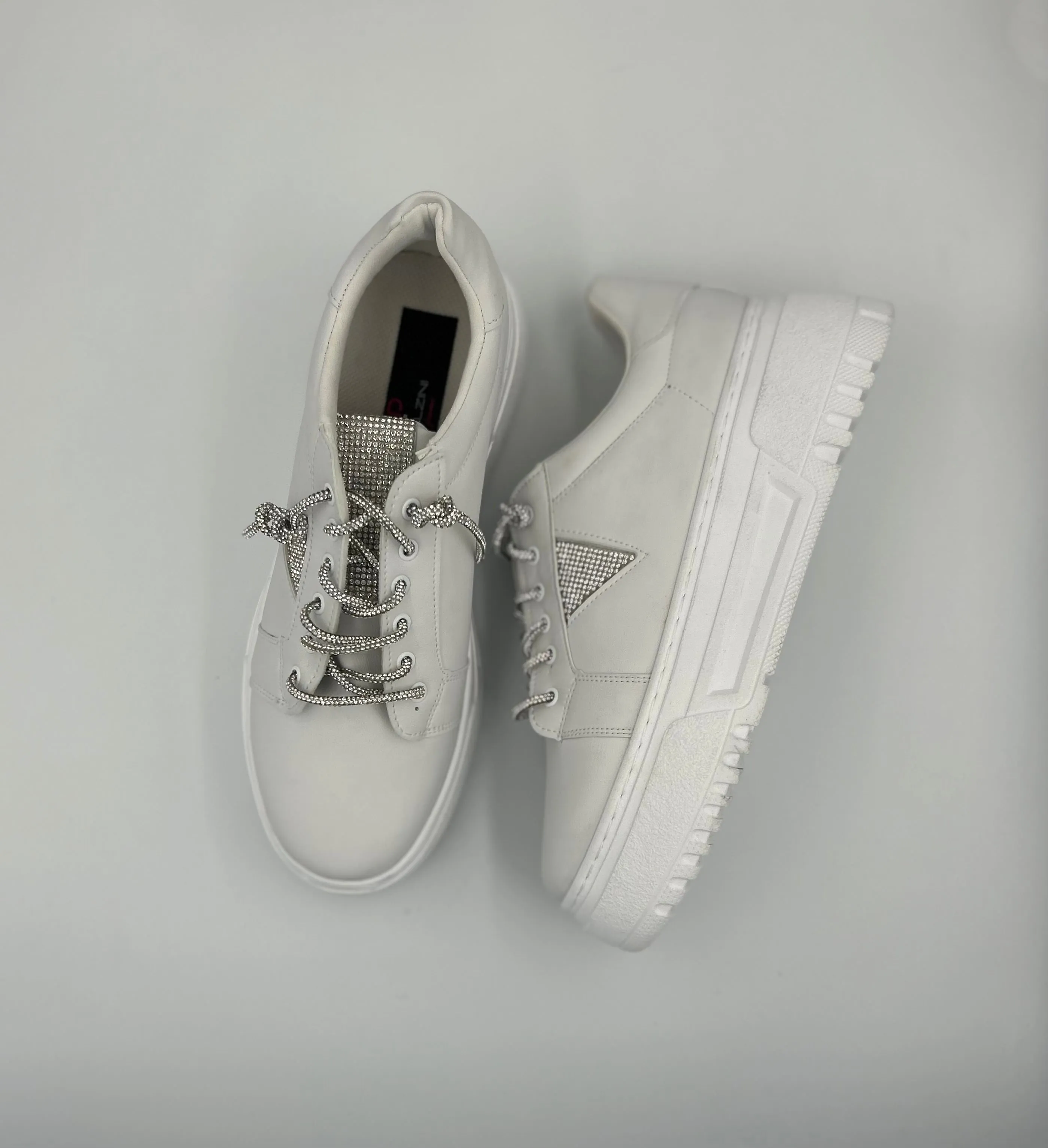 “BELLADONNA” LOW-TOP WHITE SNEAKERS WITH CHUNKY SOLE