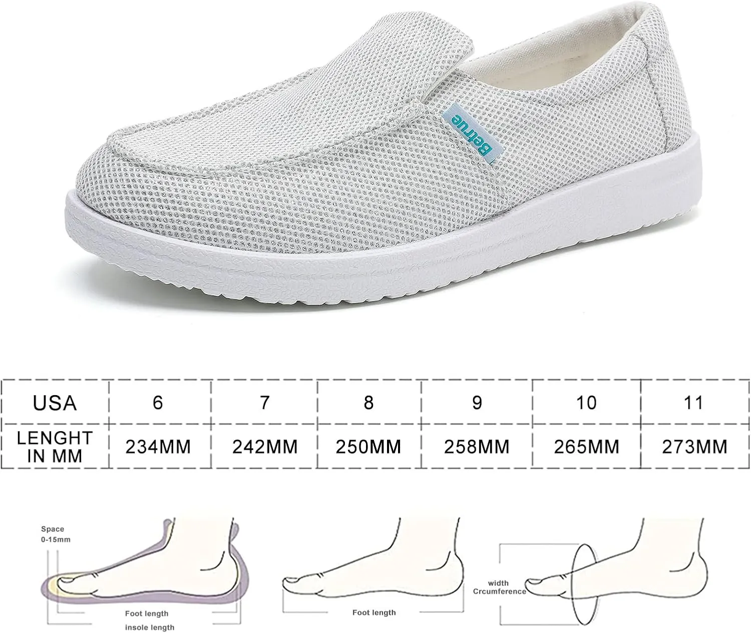Betrue Lightweight Boat Shoes for Women, Womens Casual Loafers, Womens Slip On Deck Shoes, Breathable Canvas Walking Shoes for Women