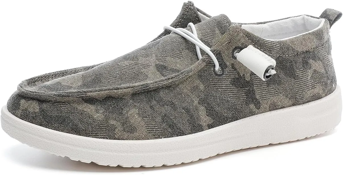 Betrue Women's Lightweight Boat Shoes, Casual Loafers, Slip On Deck Shoes, Breathable Canvas Walking Shoes