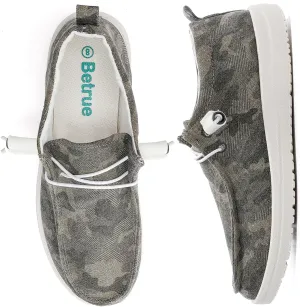 Betrue Women's Lightweight Boat Shoes, Casual Loafers, Slip On Deck Shoes, Breathable Canvas Walking Shoes