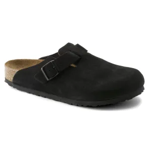 BIRKENSTOCK Boston Black Suede Clog
