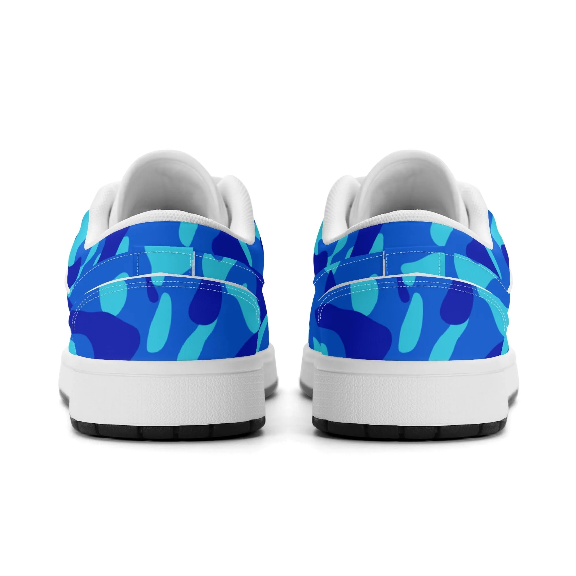 Blue Camouflage Low Top Leder Sneaker für Herren
