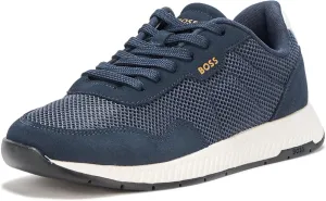 BOSS Men's Leather Mix Low Top Sneaker