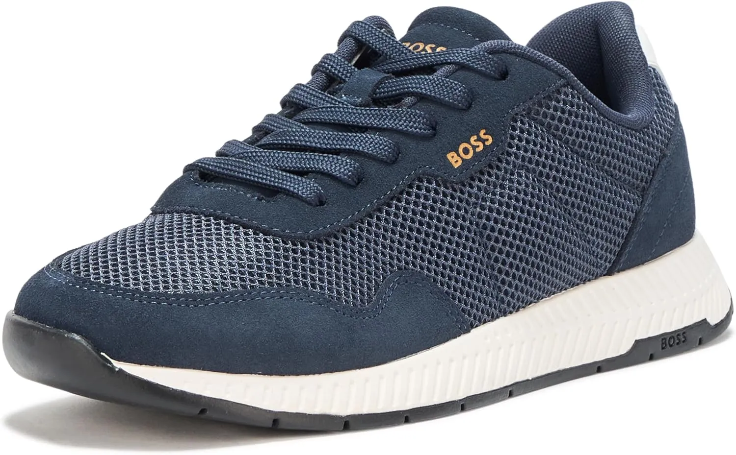 BOSS Men's Leather Mix Low Top Sneaker