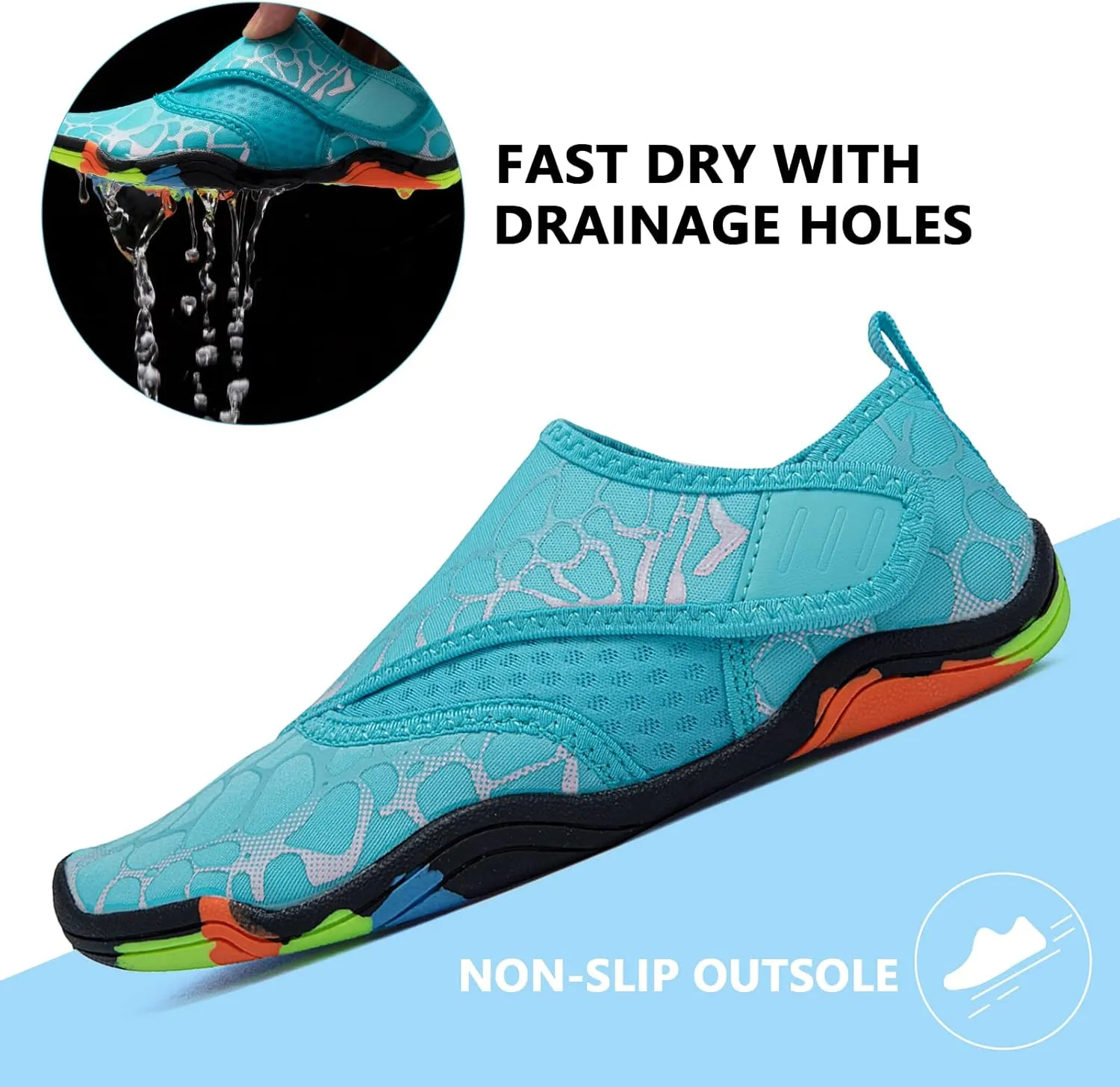 Boys & Girls Water Shoes Lightweight Comfort Sole Easy Walking Athletic Slip on Aqua Sock(Toddler/Little Kid/Big Kid)