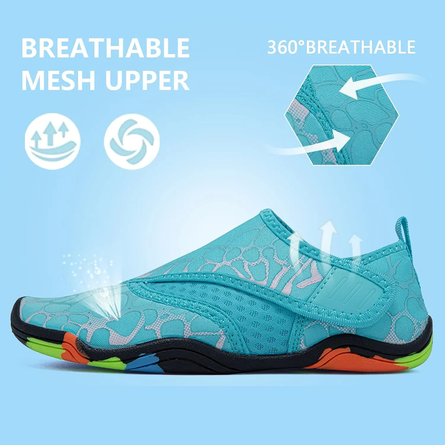 Boys & Girls Water Shoes Lightweight Comfort Sole Easy Walking Athletic Slip on Aqua Sock(Toddler/Little Kid/Big Kid)