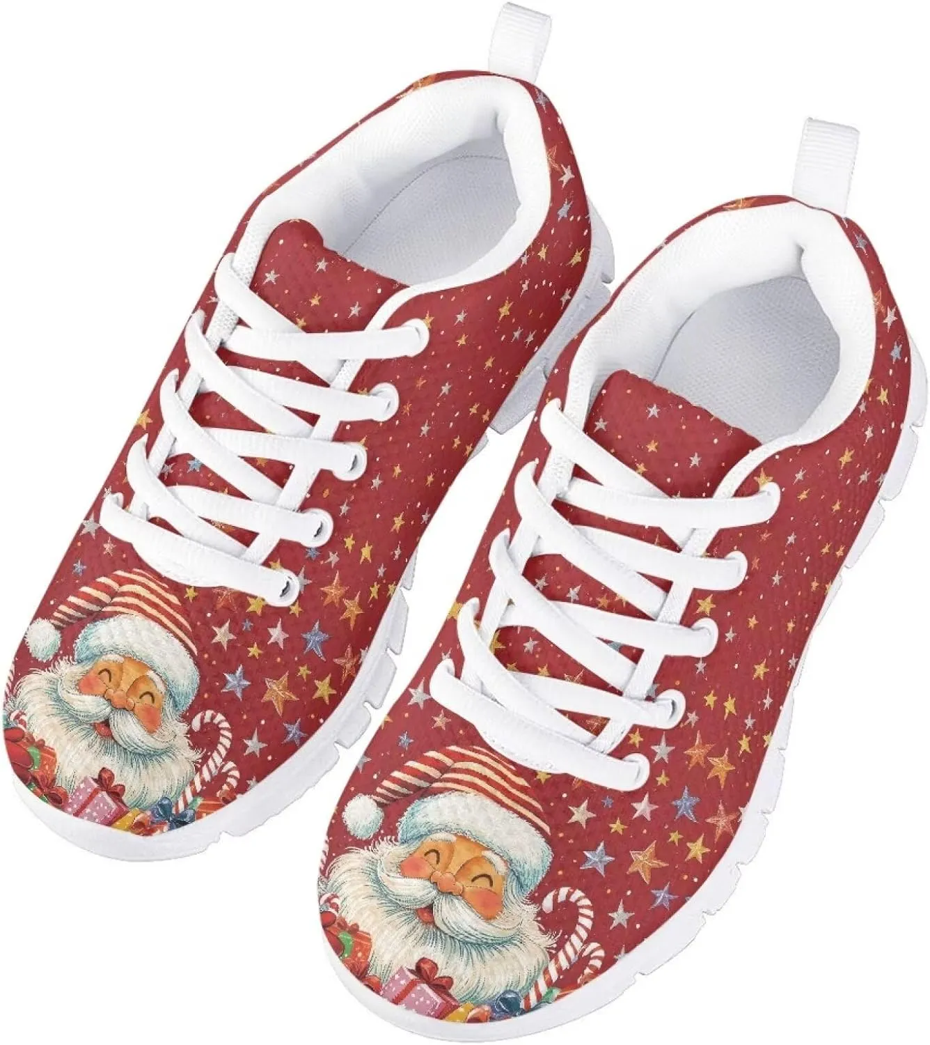 Boys Girls Christmas Mesh Sneaker Non Slip Breathable Sports Running Tennis Shoe Lace-up Casual Walking Shoe US11-5