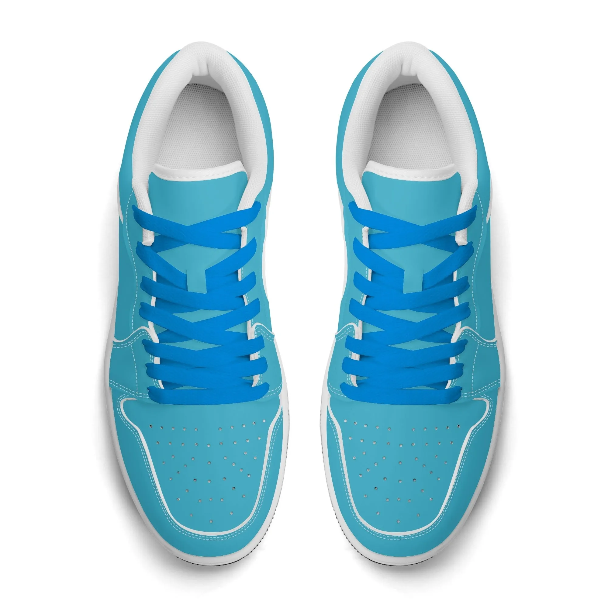 Bright Summer Sky Low Top Leder Sneaker für Damen