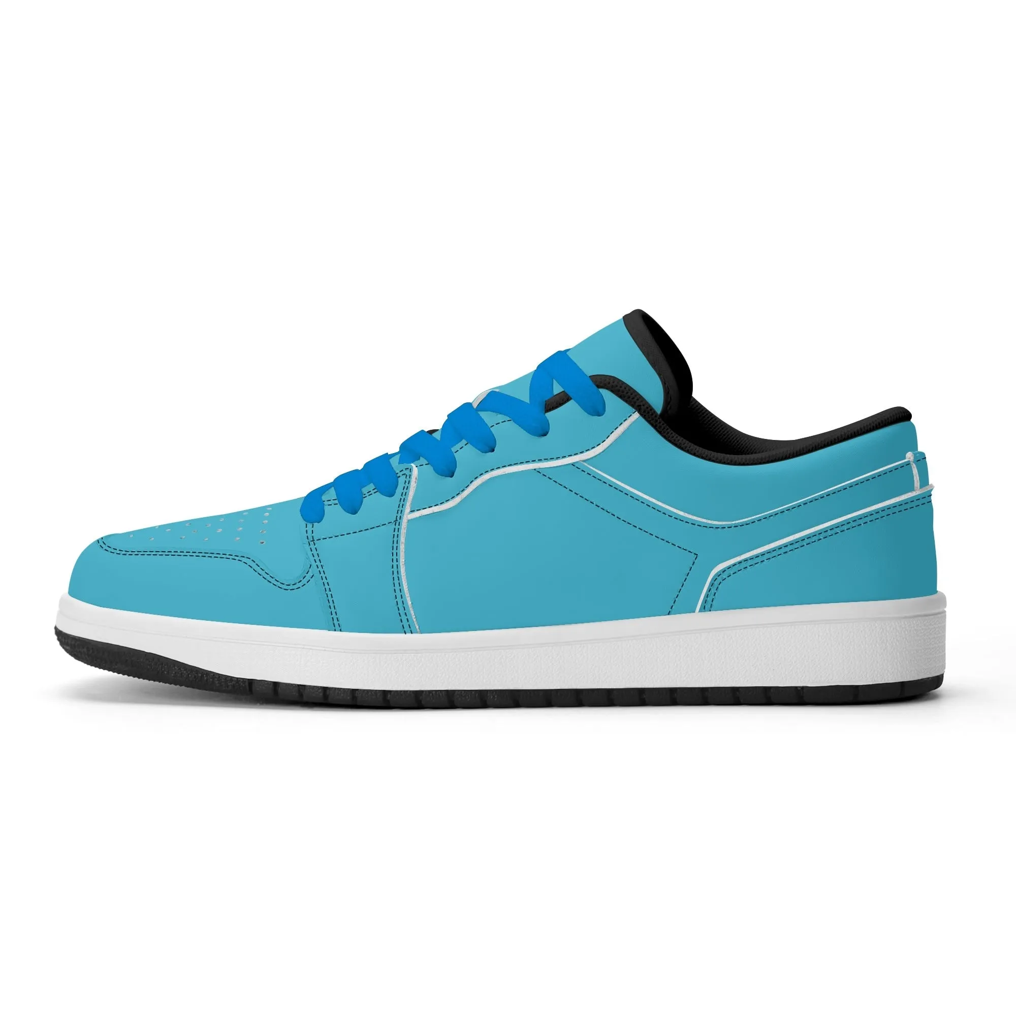 Bright Summer Sky Low Top Leder Sneaker für Damen