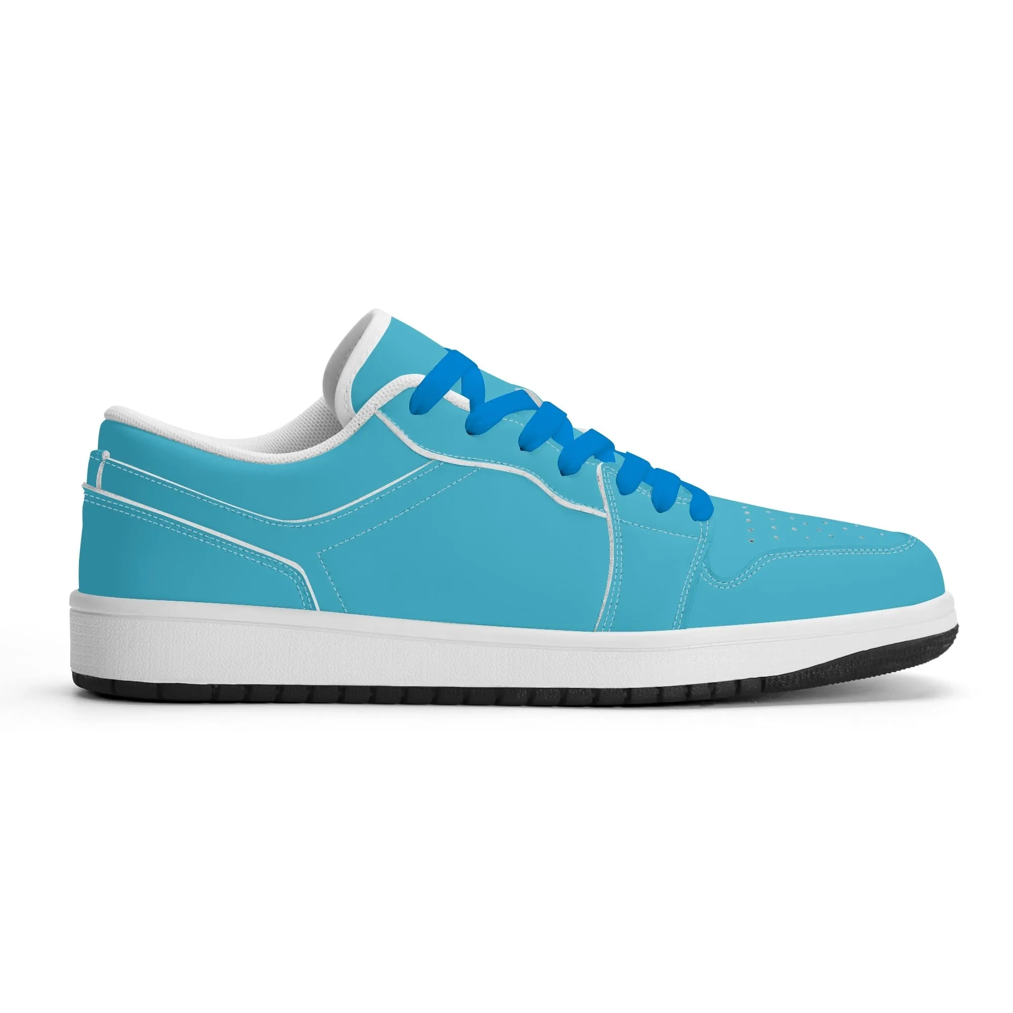 Bright Summer Sky Low Top Leder Sneaker für Damen