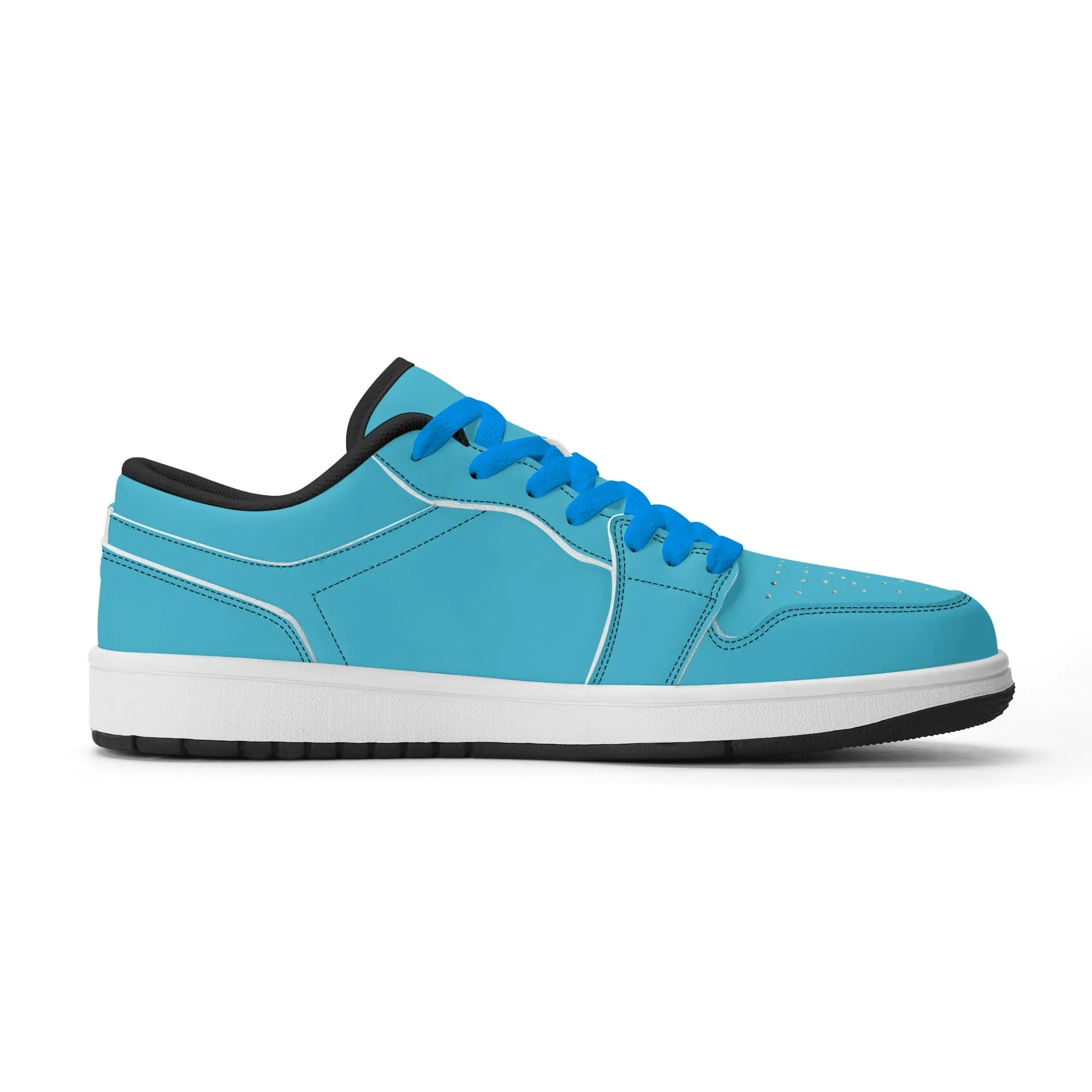 Bright Summer Sky Low Top Leder Sneaker für Damen
