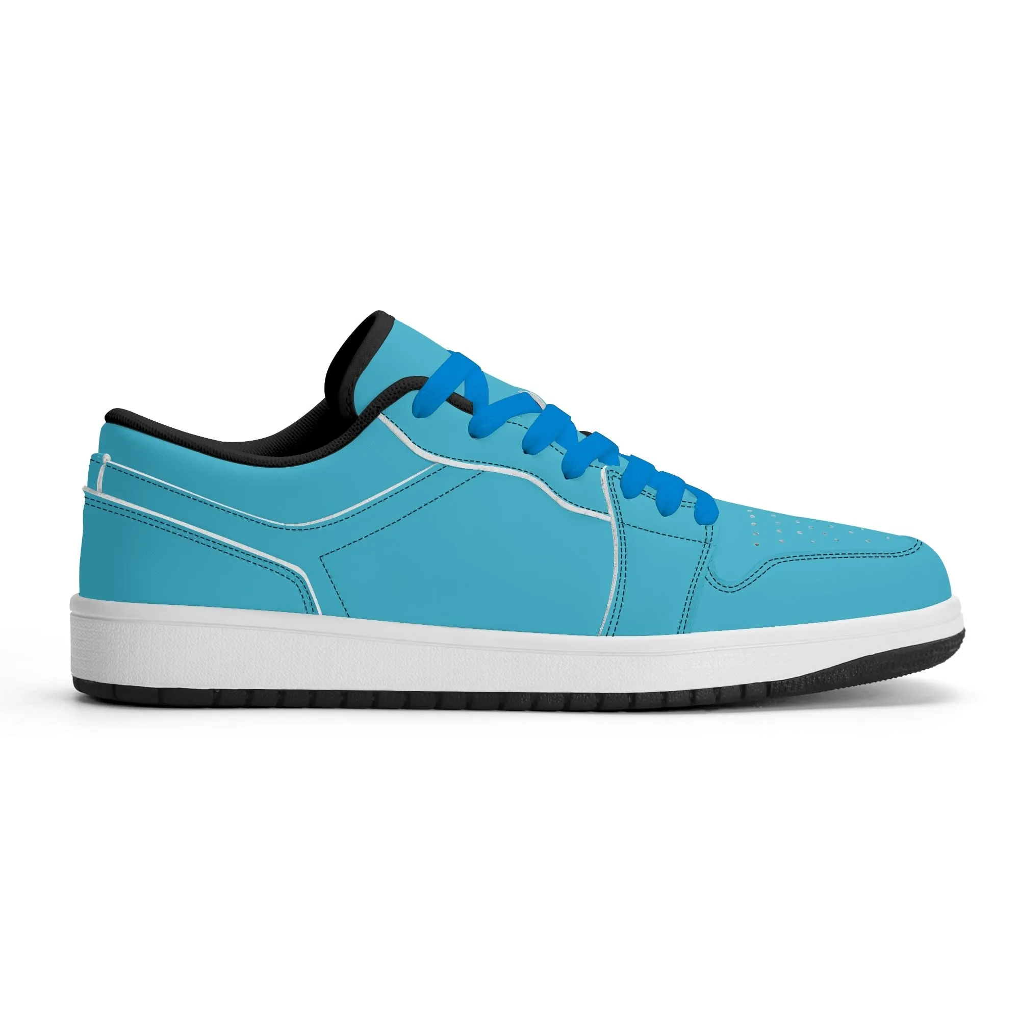 Bright Summer Sky Low Top Leder Sneaker für Damen