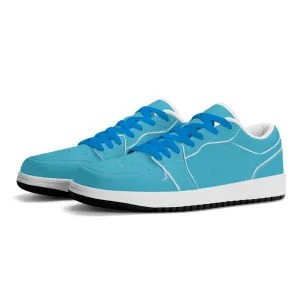 Bright Summer Sky Low Top Leder Sneaker für Damen